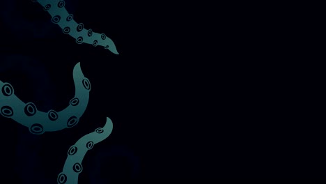 halloween background template, kraken monster tentacles concept design illustration on black background seamless looping animation 4k, with copy space