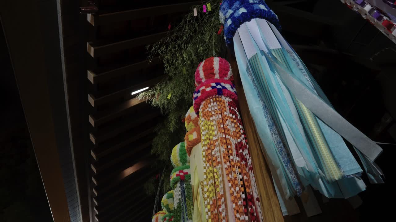 Japanese Festival Night Background, Tanabata Displays at Yasukuni Shrine, Tokyo