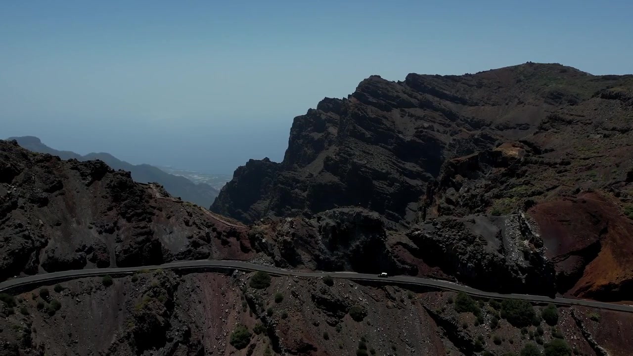 Vista aerea con drone del paesaggio di La Palma, Isole Canarie, Spagna.