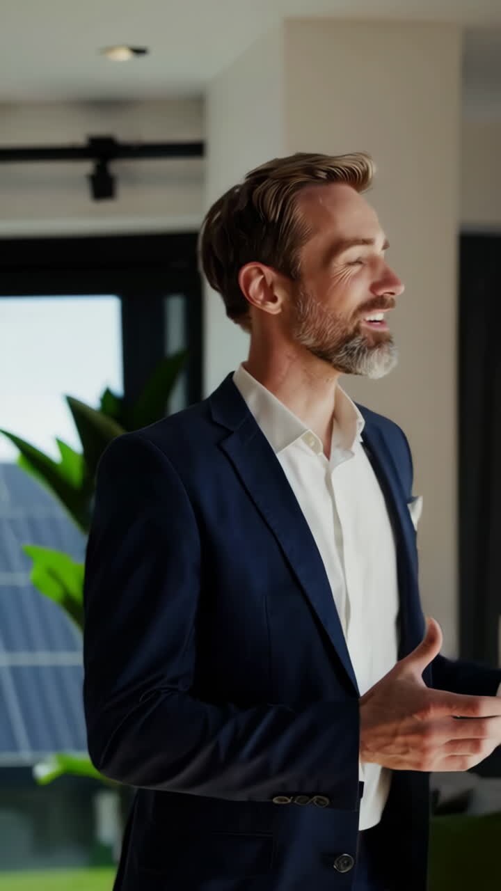 Businessman Showing Modern Home