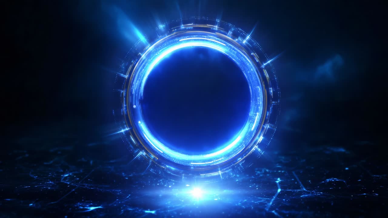 A captivating visual representation of a mystical blue portal, radiating energy and light, set against a dark backdrop, inviting viewers into a world of imagination and infinite possibilities