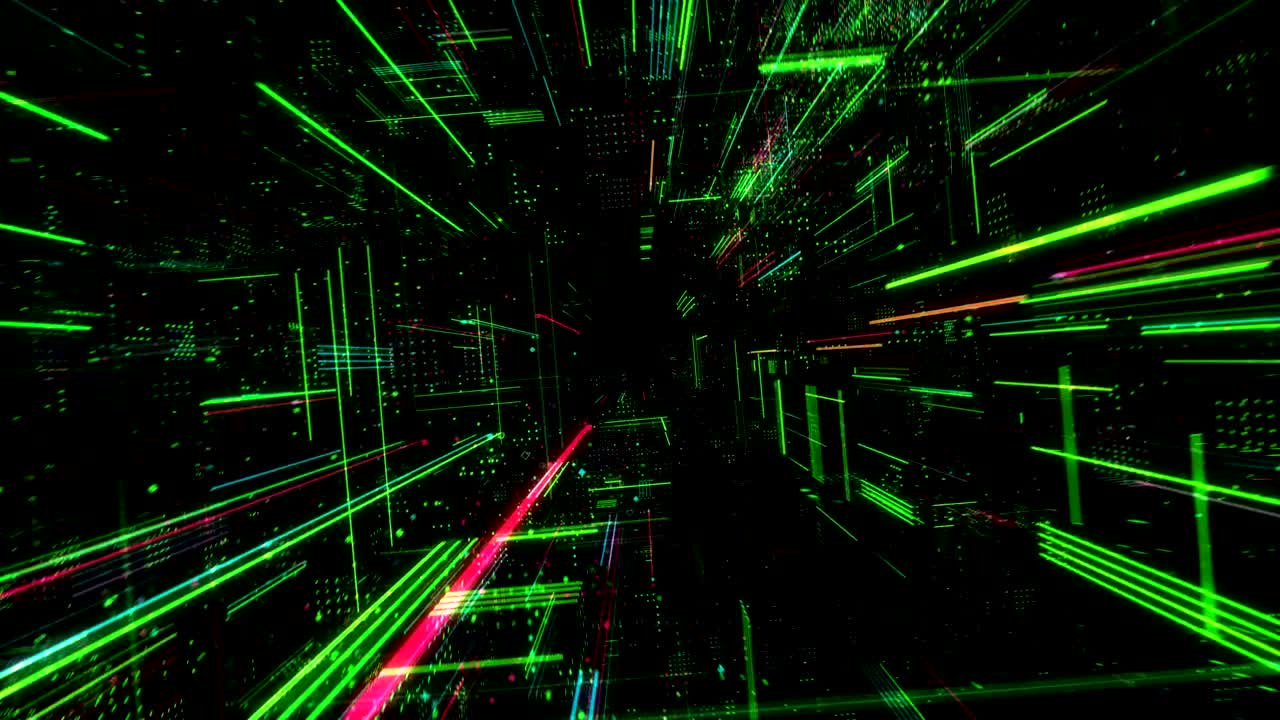 사이버 우주 과학 및 기술 배경 3d 렌더링 4k 루프