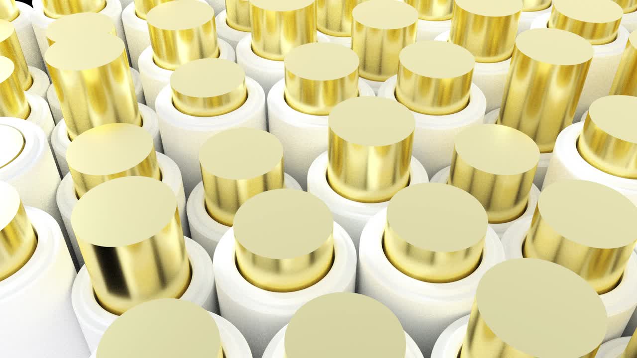 3d 금속 실린더 모양의 추상 세트 배경 렌더링 애니메이션 4k 루핑 배경