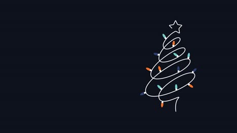 video en 4k de dibujos animados de la guirlanda del árbol de navidad y la estrella en la parte superior.