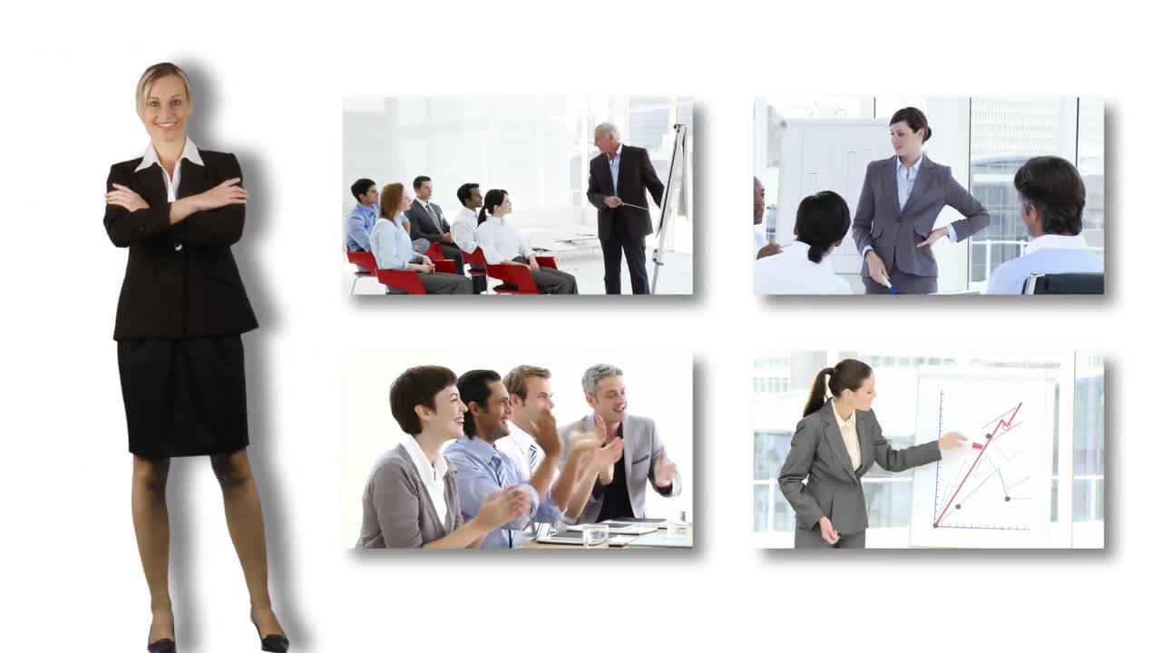 imágenes de montaje que muestran el concepto de trabajo en equipo en los negocios