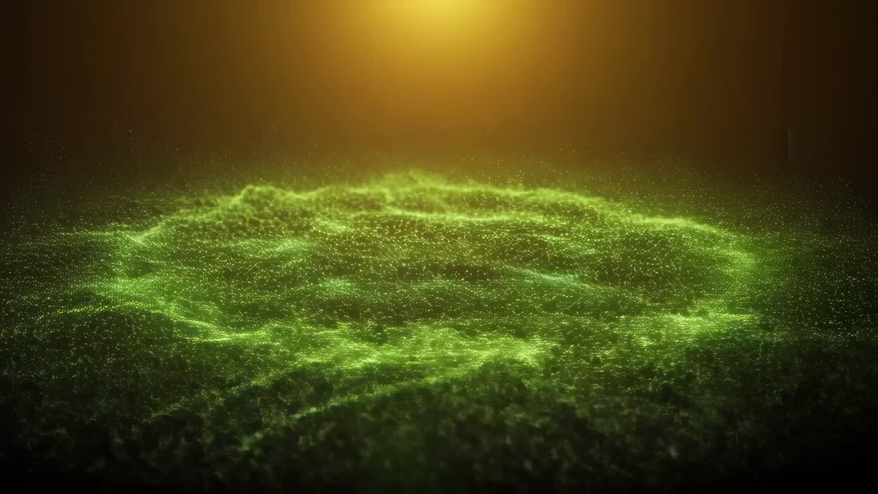 Colorful particles swirl and dance in mesmerizing patterns creating a magical visual effect during a stunning display of light