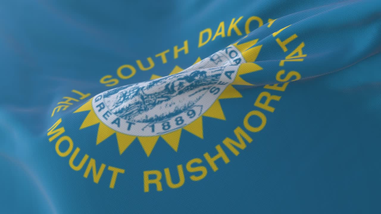 bandera del estado estadounidense de dakota del sur, región de los estados unidos.