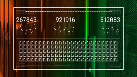 animación del procesamiento de datos y la interfaz digital sobre la sala de servidores