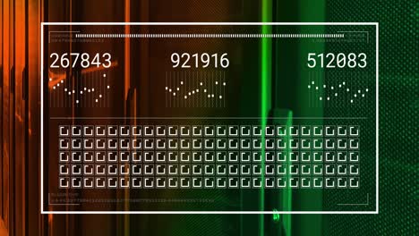 animation of data processing and digital interface over server room