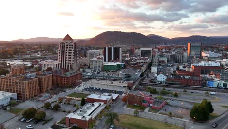 roanoke cityscape during sunrise