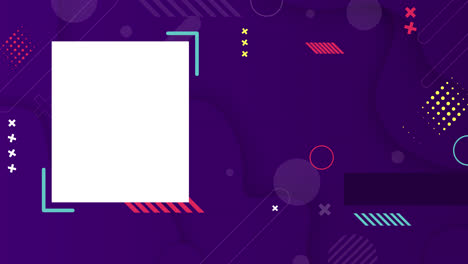 abstract geometric purple background with white frame