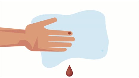 hand with blood drop animation