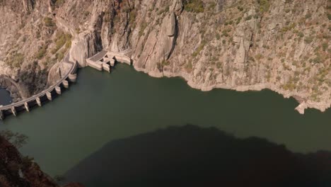 a wide view of a dam and its reservoir