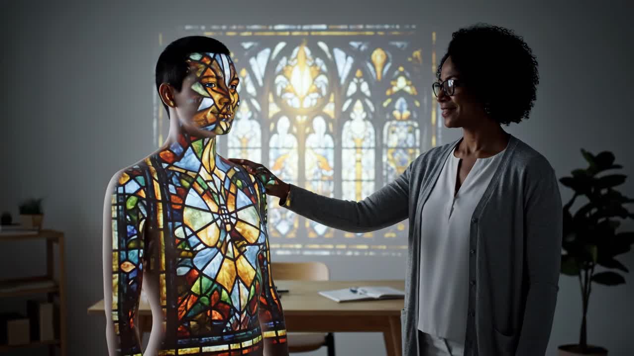 Stained Glass Projection Therapy Session