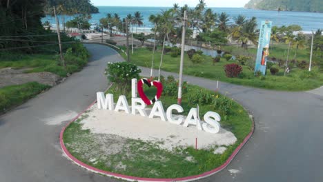 i love maracas sign in trinidad on a sunny day