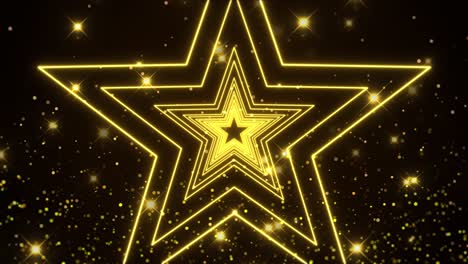 golden star particle light award party stage loop background gold star background in loop stage for