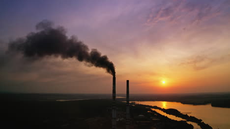 air pollution smog from factory