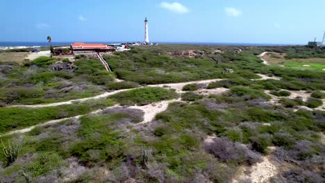 california lighthouse aerial push in in aruba