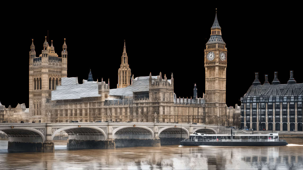 Architettura iconica di Londra sul fiume