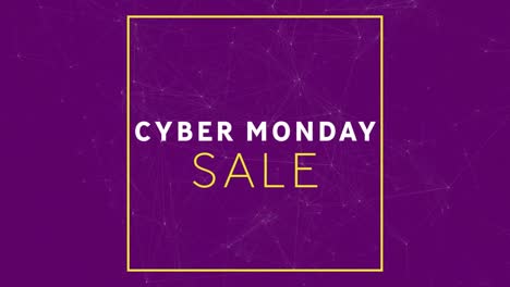 Animación-Del-Texto-De-Venta-Del-Cyber-Monday-A-Través-De-Redes-De-Conexiones.