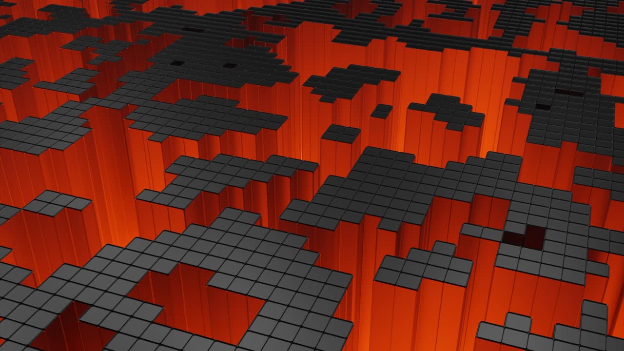 patrón geométrico 3d abstracto con negro y naranja