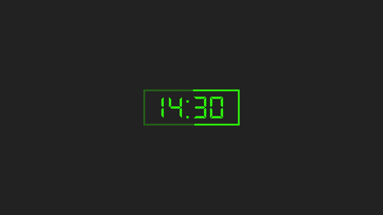 Green Digital Countdown Timer on Dark Background