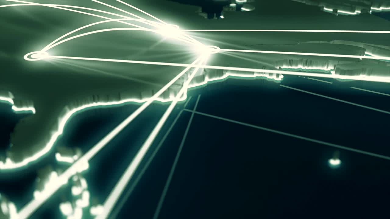 북미 비행 경로.