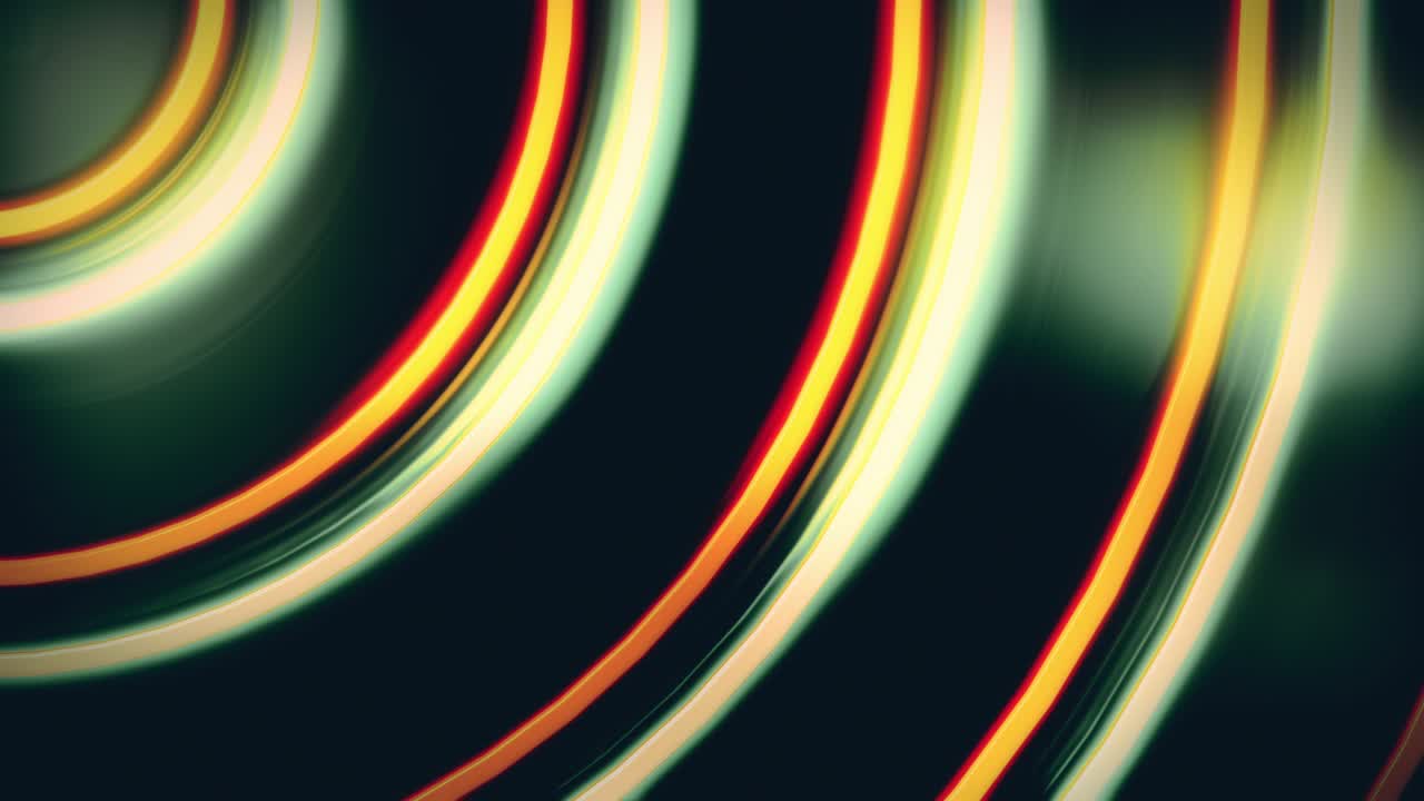 Abstract Looping Video Background Of Circular Shapes In Shiny Orange And Green
