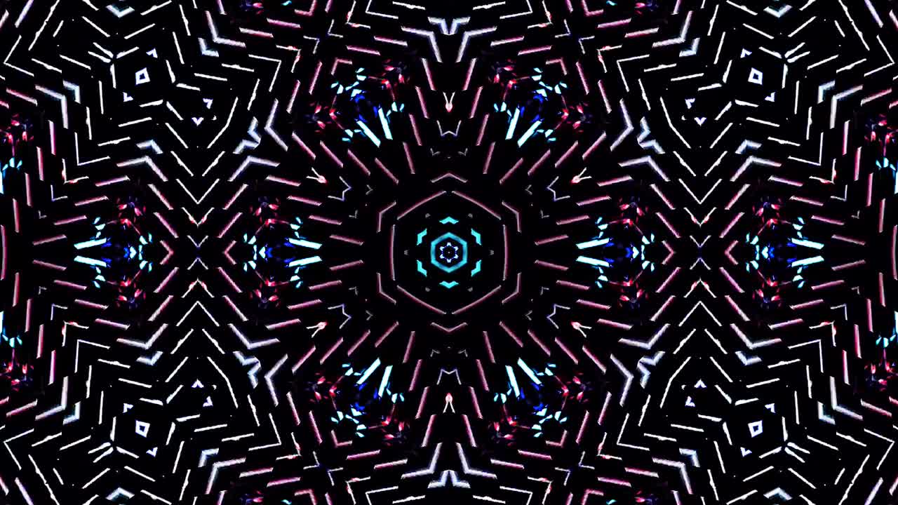 circle shape of line wave motion, colorful, on black background