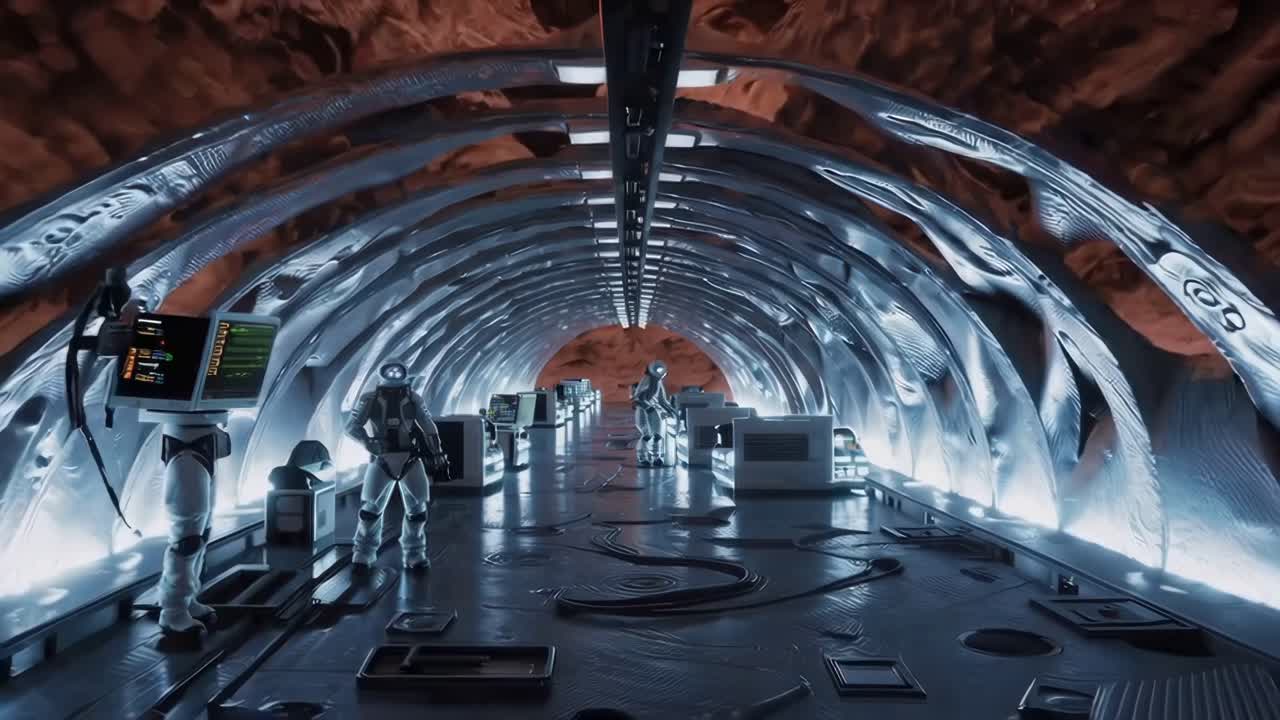 Futuristic Underground Space Station