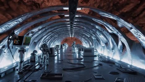 futuristic underground space station