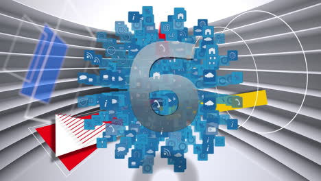 digital countdown animation over a globe network symbolizes social networking.