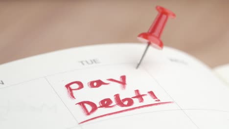 pay debt reminder on calendar