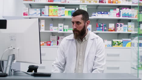 man working at the pharmacy