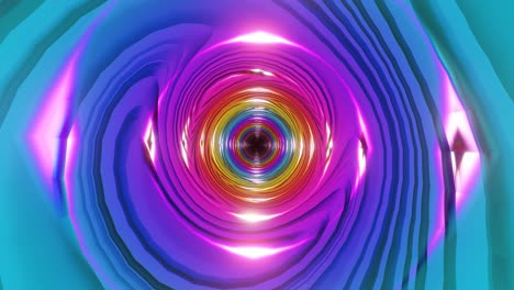 el túnel de bucle vj la iridescencia abstracta de los colores.j