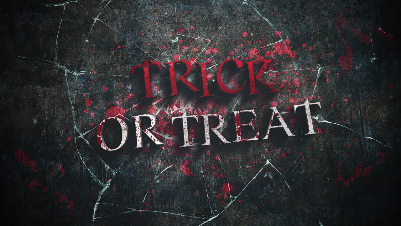 truco o trato con sangre roja en la textura del espejo