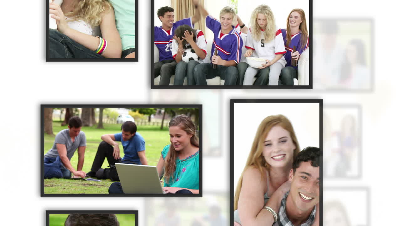 Montage of students clips into frames