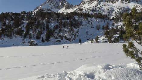 winter hiking in the snowy mountains