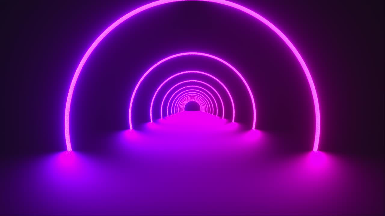 renderizado en 3d del túnel de neón del círculo. fondo abstracto ultravioleta de arcade redondo. la computadora generó una realidad virtual
