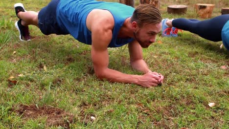 man doing planking exercise