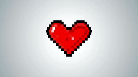 4k pixelated heart shape beating animation