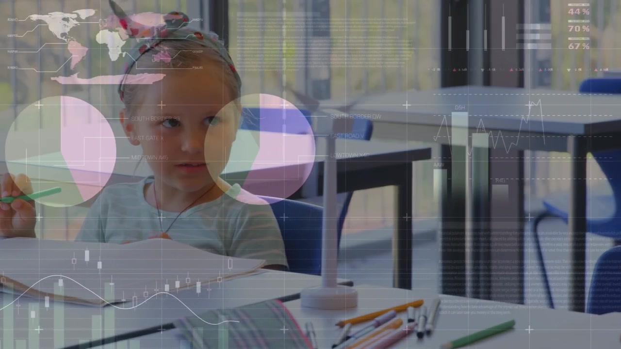 Animation of data processing over diverse schoolchildren learning