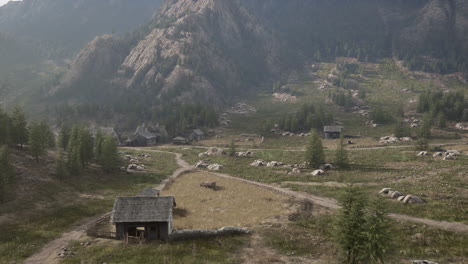 hermosas casas antiguas en las montañas