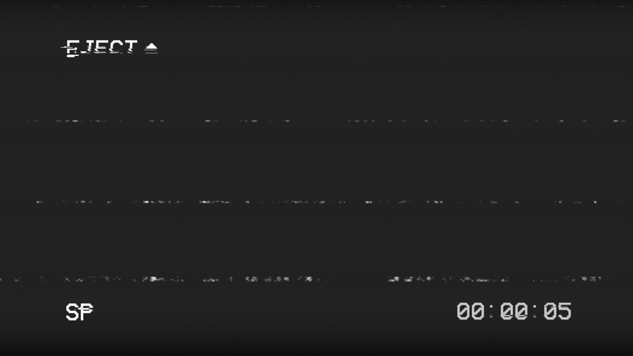 Retro VHS Static Overlay with Eject and Timecode