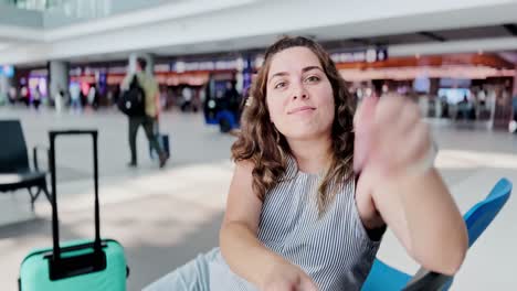 thoughtful traveler moment before a flight