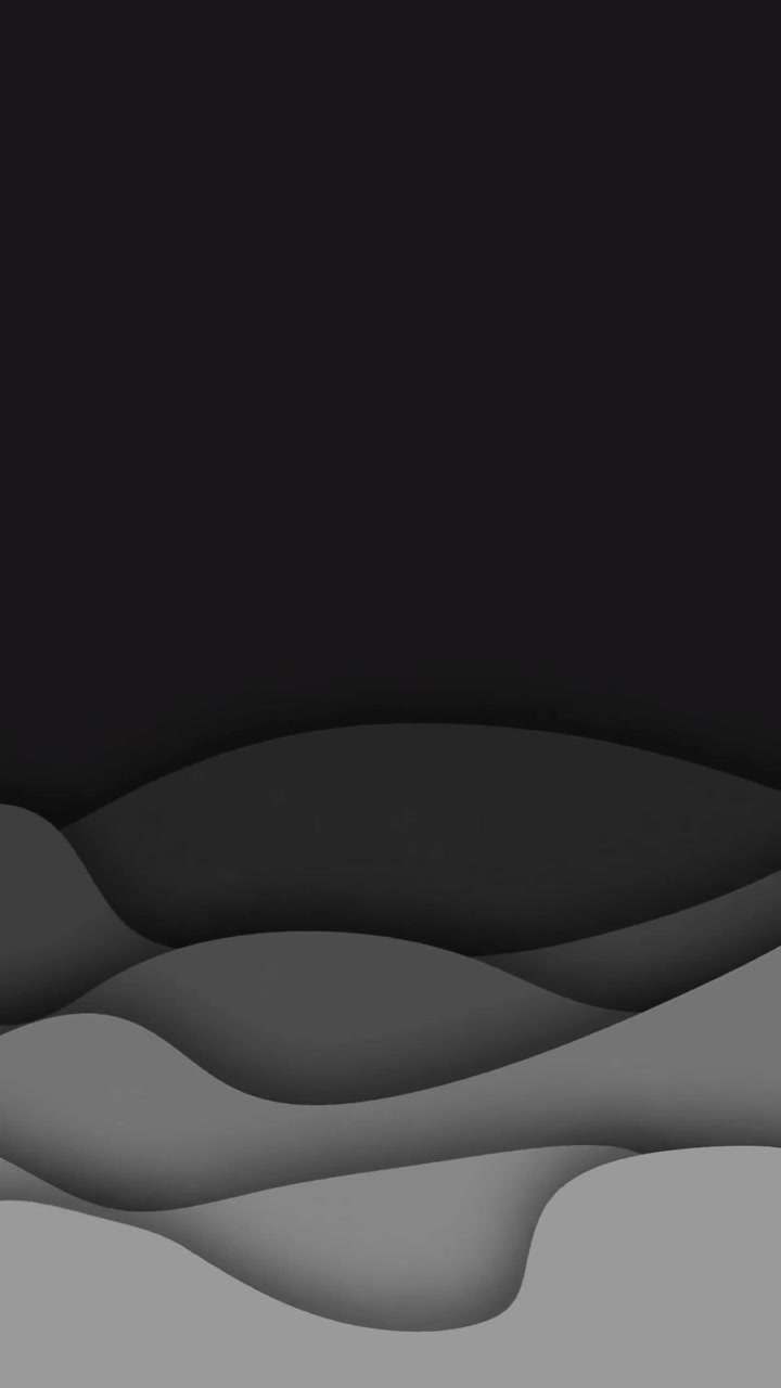 Abstract animation of layered grey waves on dark background