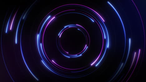 loop circular blue and purple light background in the style of digital neon