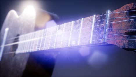 classic guitar on blue background