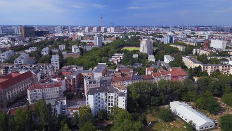 Majestic-aerial-top-view-flight-public-swimming-pool-Prinzenbad,-city-Berlin-Germany-Summer-day-2023