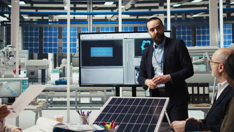 scientists in photovoltaics factory experimenting with advanced pv materials